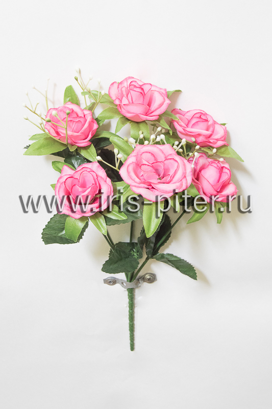 Букет роза 6 г раскрытая с кашкой