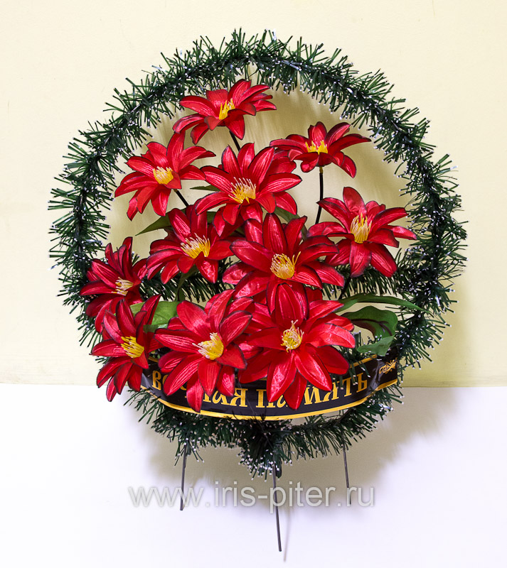 Корзина односторонняя (55*45) с розой, георгином, хризантемой