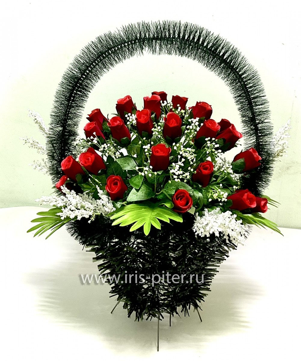 Корзина большая с розой и кашкой