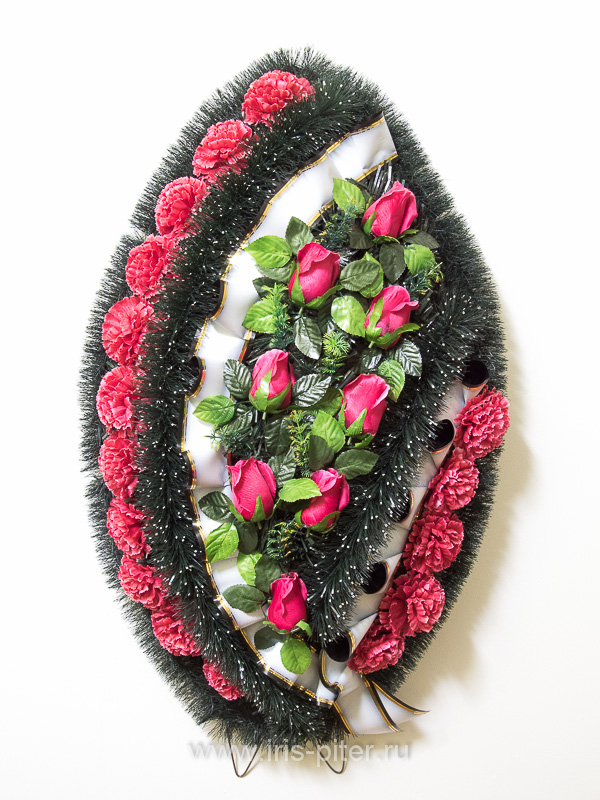 Венок средний с розой бутон -4 