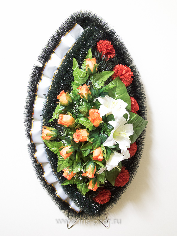 Венок средний с розой и лилией односторонний 