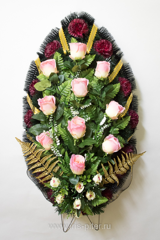 Венок большой с розой бутон