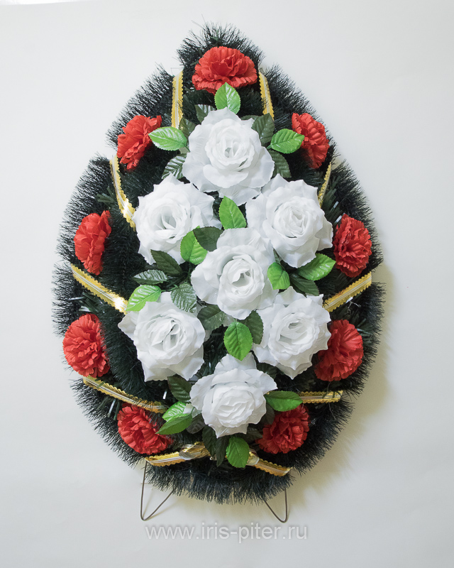 Венок малый с узкой лентой