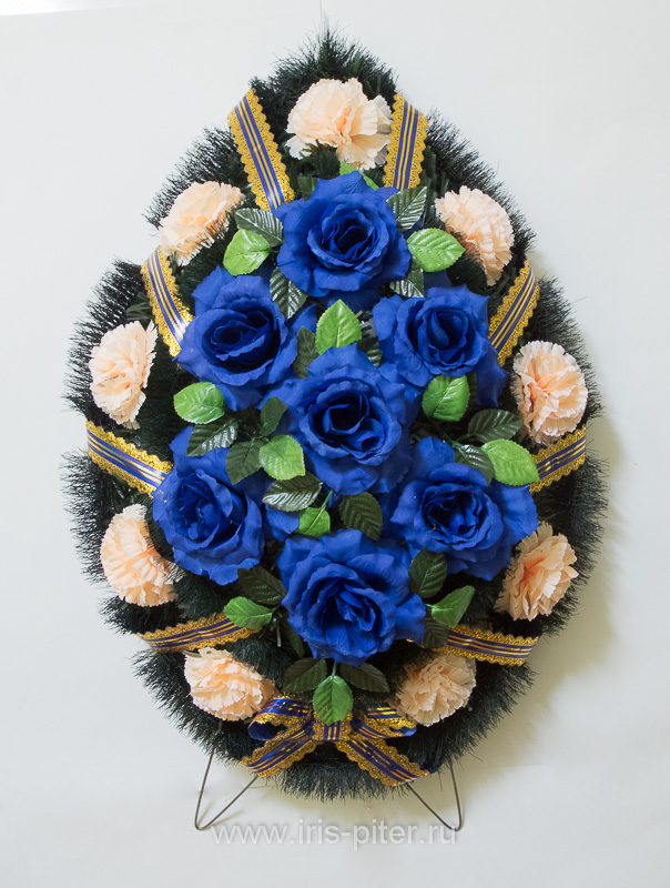 Венок малый с широкой лентой