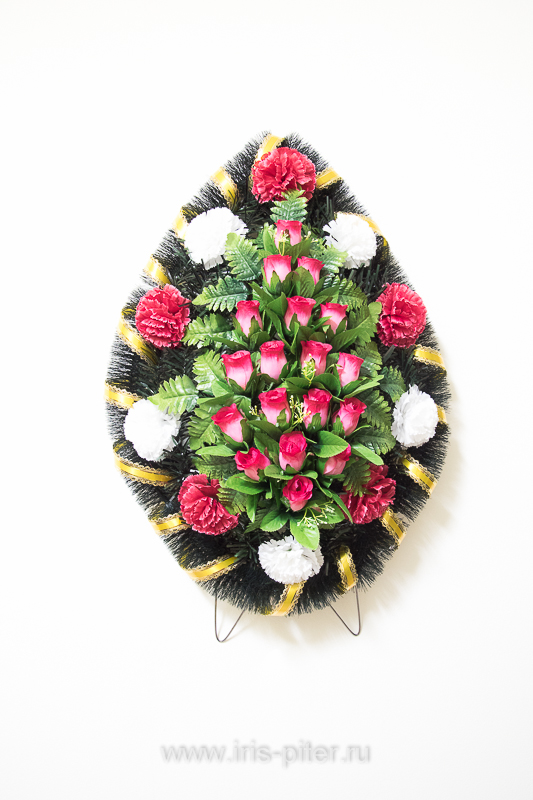 Венок малый с розой бутон