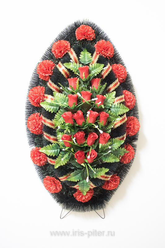 Венок средний с розой бутон и папоротником