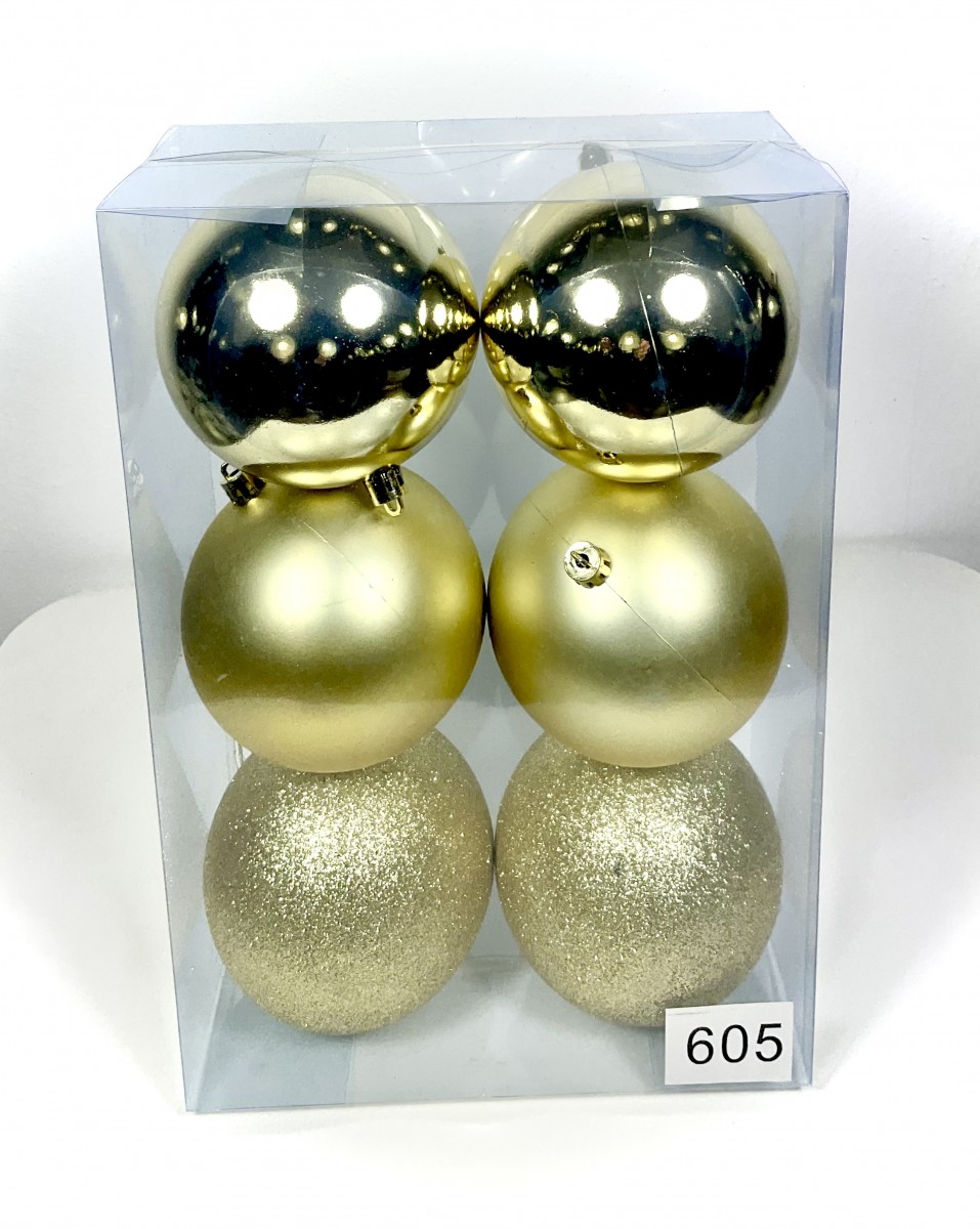 шарики 10см золотые 6шт/упак