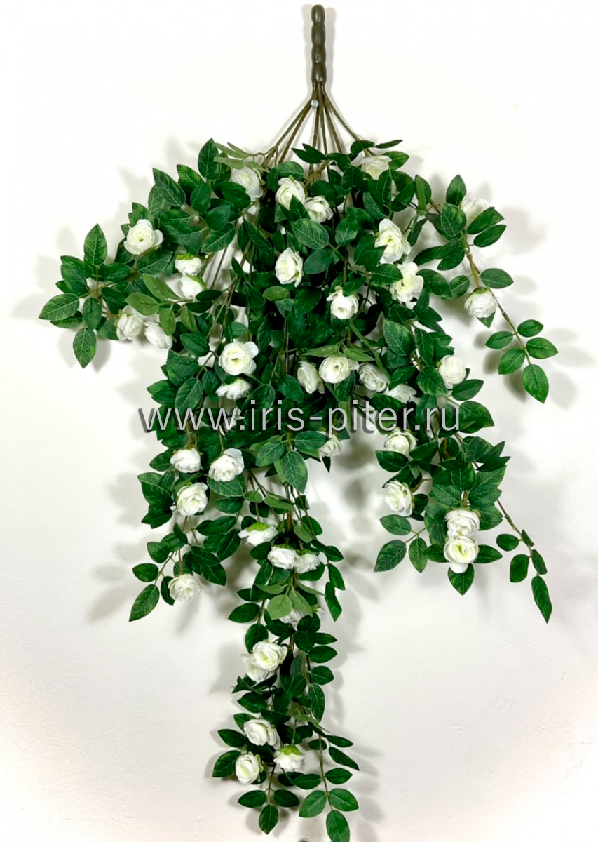 Ветка роза 46г 80вет Белая