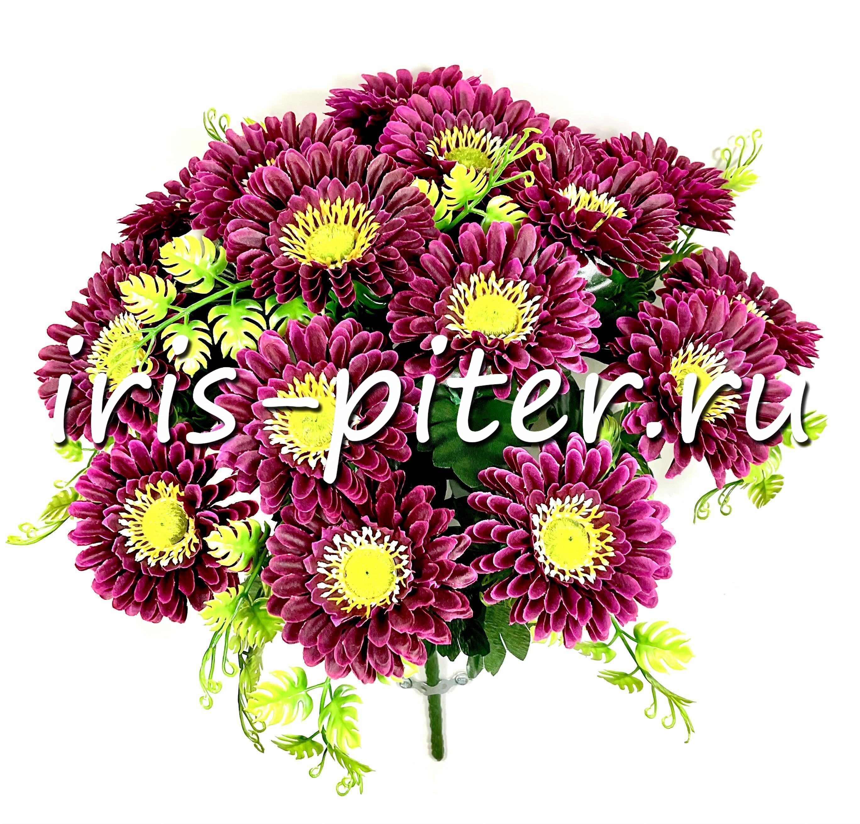 Букет гербера 18г зеленая серединка