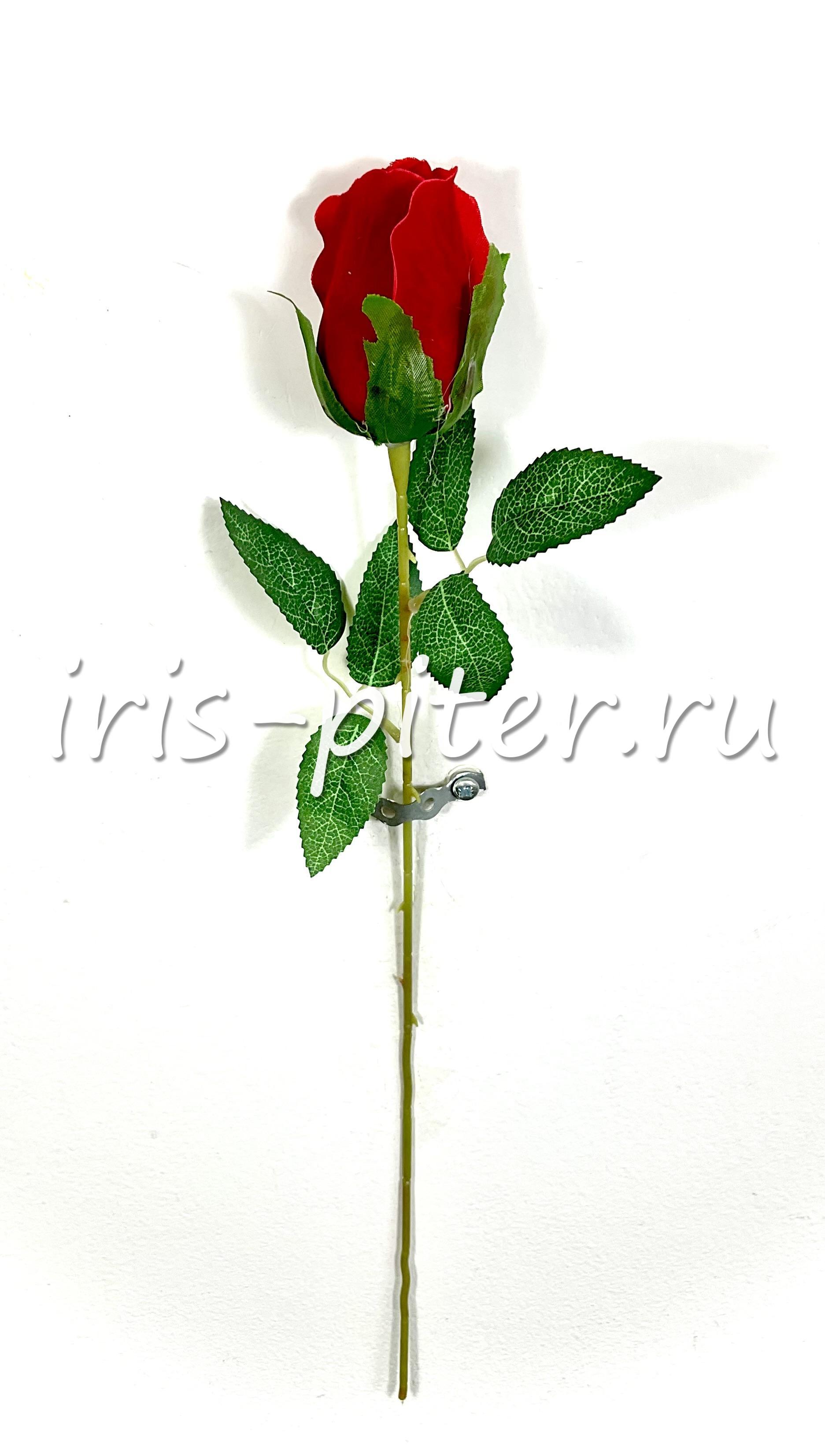 роза бутон одиночная бархатная