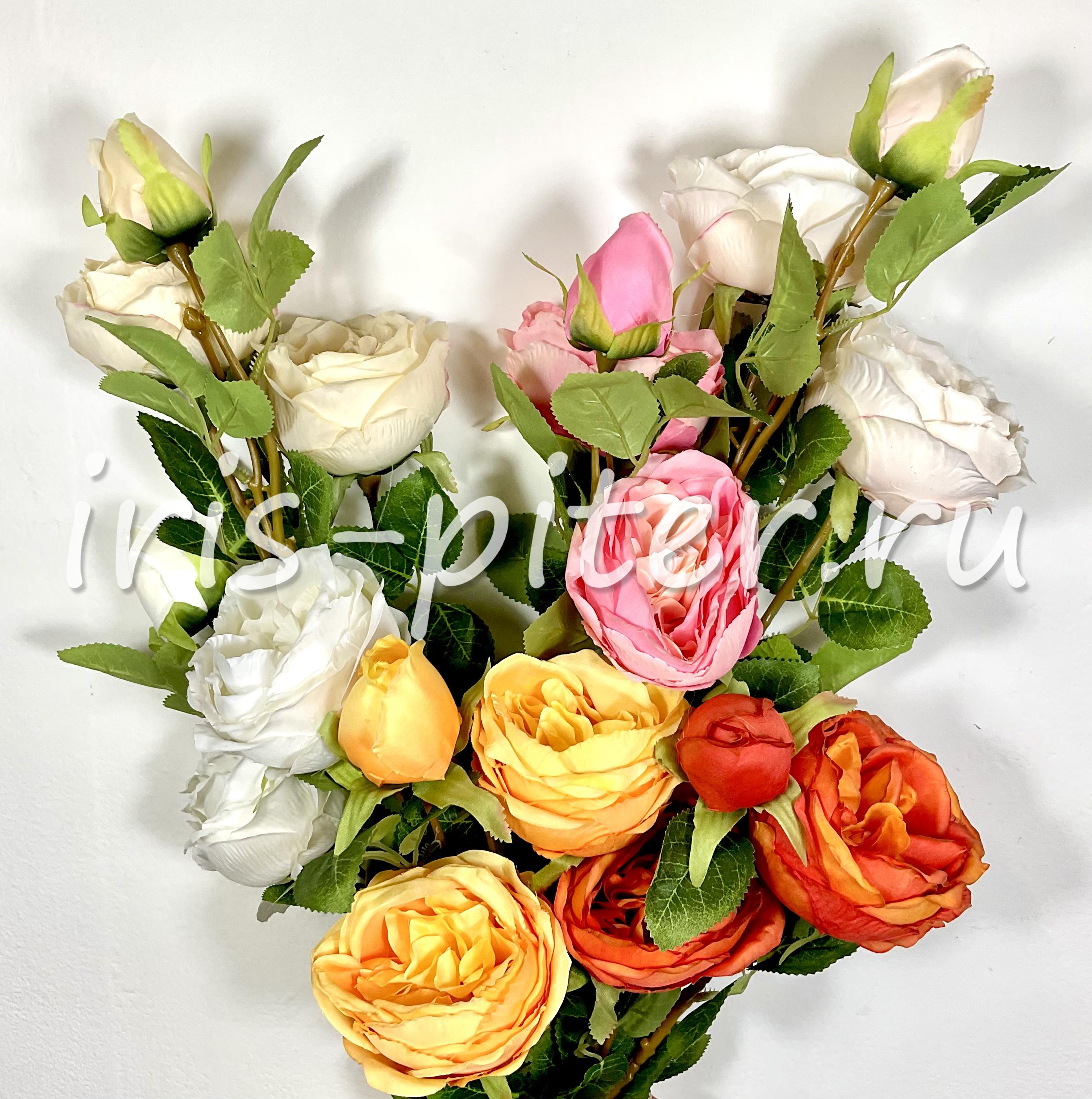 Ветка роза 2г 1бут пионовидная