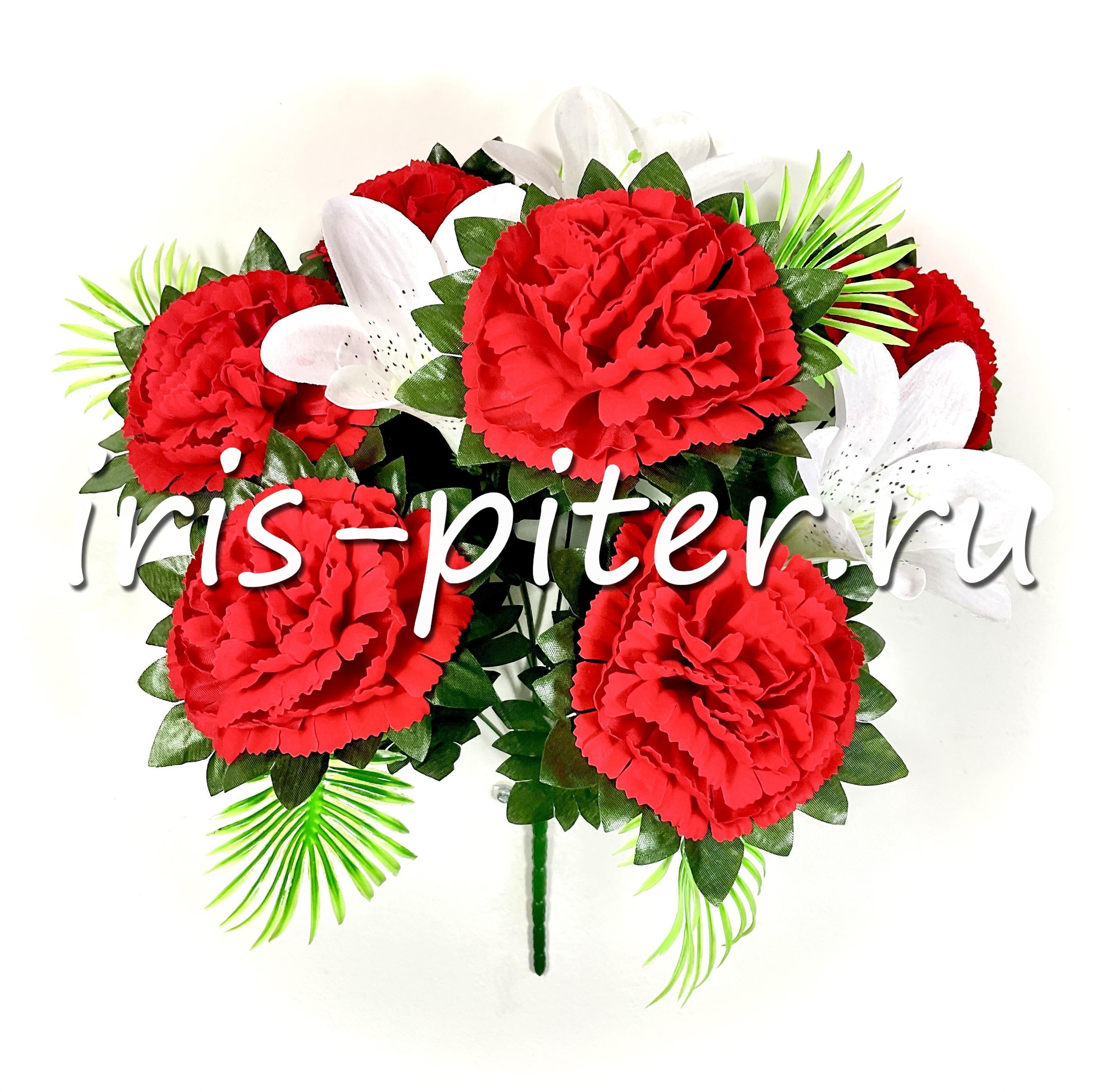 Букет гвоздика барх +лилия 9г 