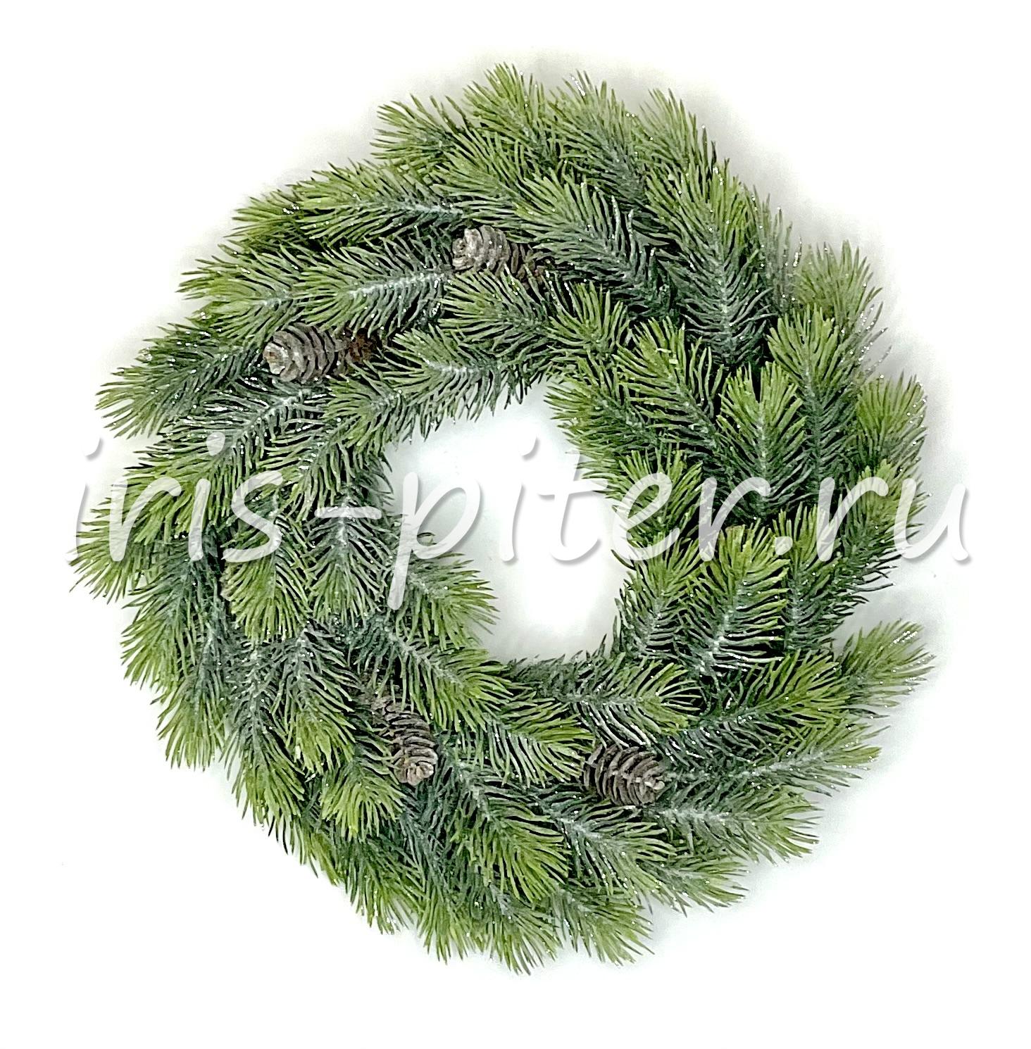 Венок новогодний ель с шишками 