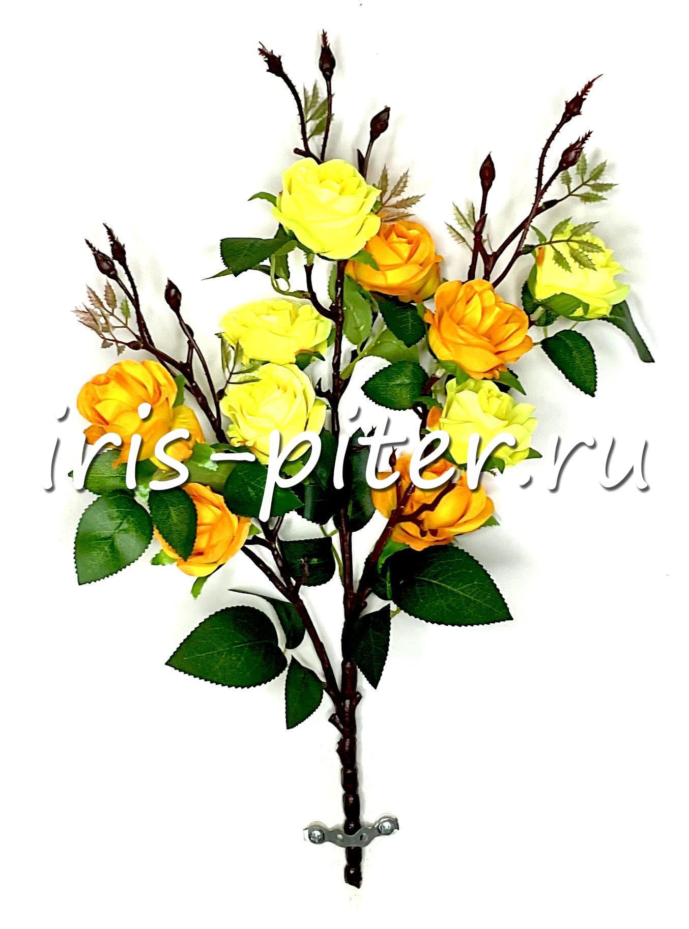 Букет роза 9г 3вет каскад двухцветная