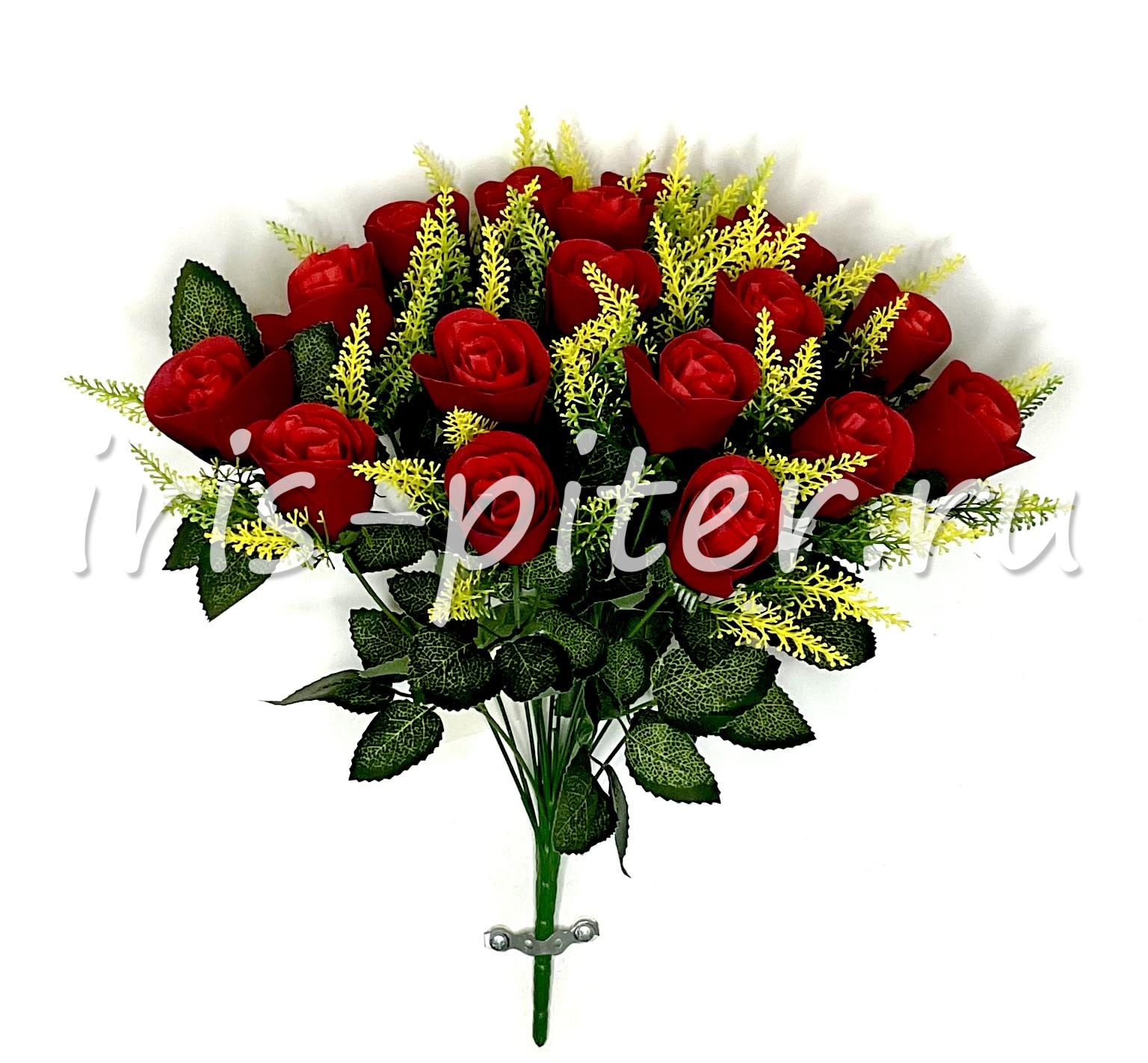 Букет роза 18г бут барх с папоротником