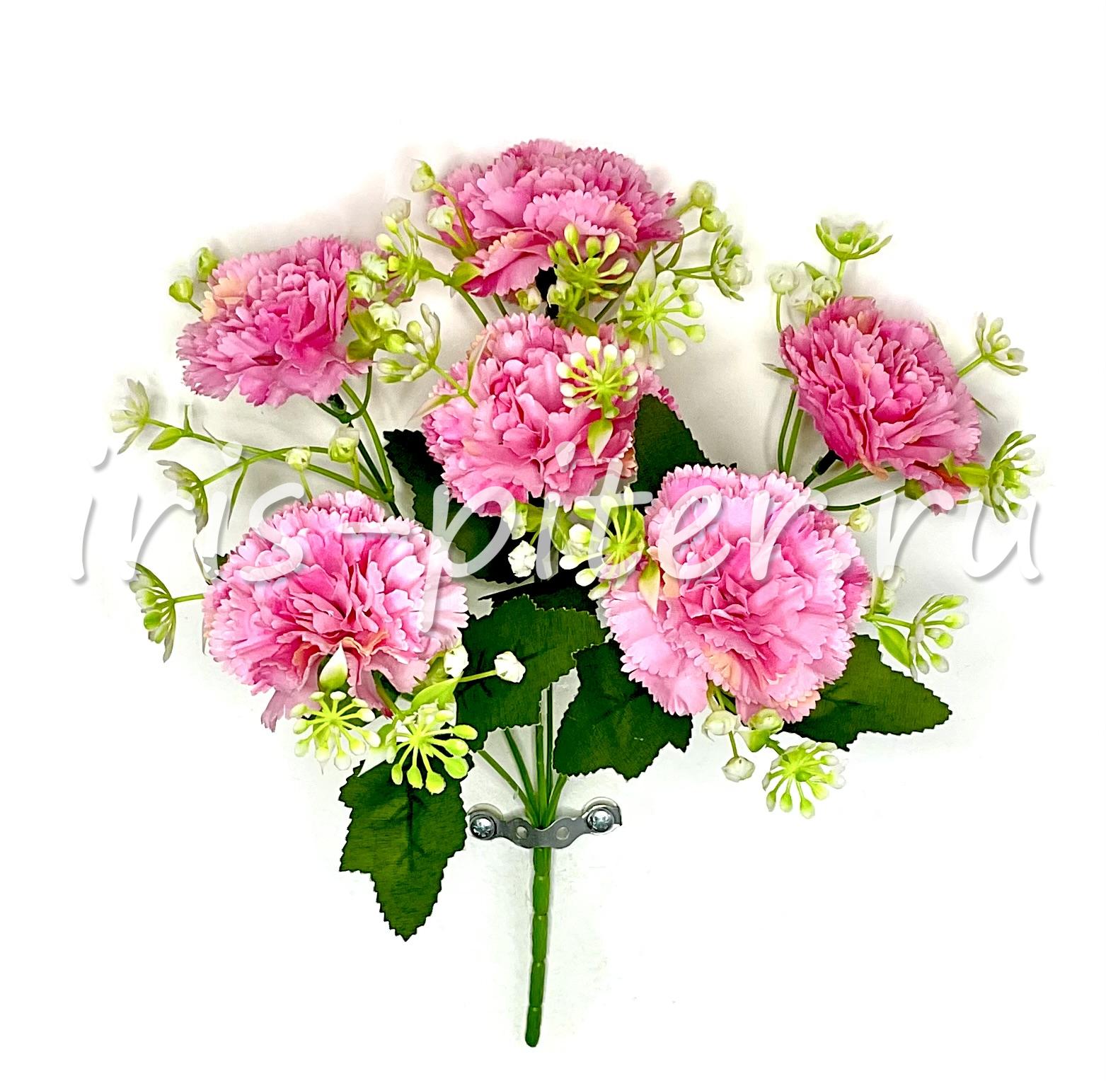 Букет гвоздика 6г шелковая 